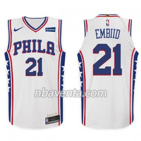 Camiseta Hombre Philadelphia 76ers Joel Embiid 21 Nike 2017-18 Blanco Swingman